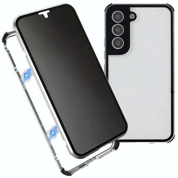 Per Samsung Galaxy S22+ 5G Case di telefono in vetro a doppia faccia a doppia faccia a doppia faccia (argento)