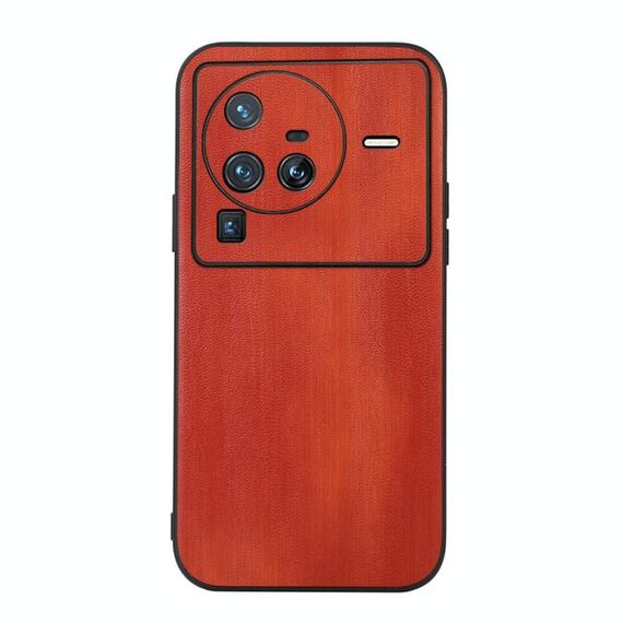 Per Vivo X80 Pro Yellow Cow Texture PU Case telefonico (Brown)
