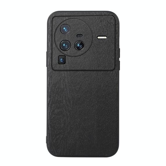 Per Vivo X80 Pro Wood Texture PU Telefono (nero)