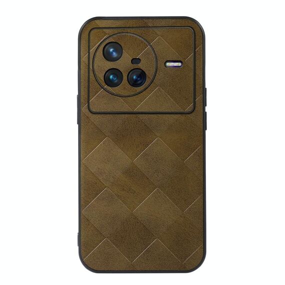 Per Vivo X80 Weave Plaid PU Case (verde)