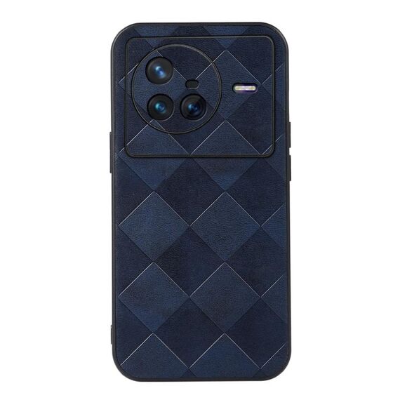 Per Vivo X80 Weave Plaid PU Telefono (blu)