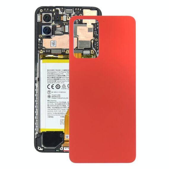 Per OPPO Reno7 5G China Glass Cover posteriore della batteria (rosso)