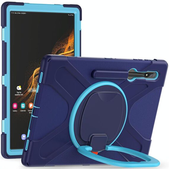 Per Samsung Galaxy Tab S8 Ultra X900 Custodia protettiva in silicone + PC per tablet (blu navy + blu)
