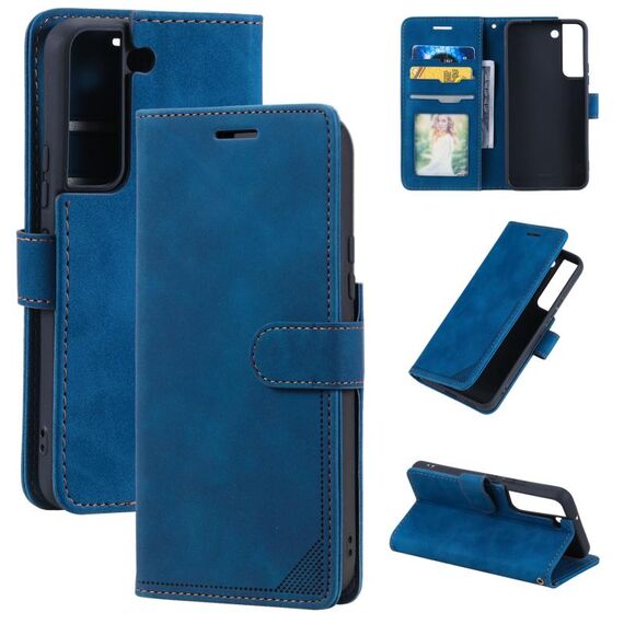 Per Samsung Galaxy S22 5G Skin Sent Case di telefonia in pelle anti-tono (blu)