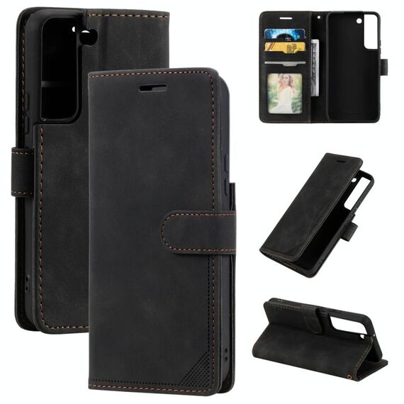 Per Samsung Galaxy S22 5G Skin Sent Case di telefonia in pelle anti-tono (nero)