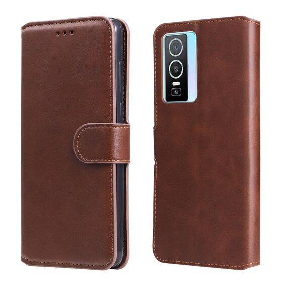 Per Vivo Y76S / Y76 5G Classic Texture Flip Leth Case (Brown)