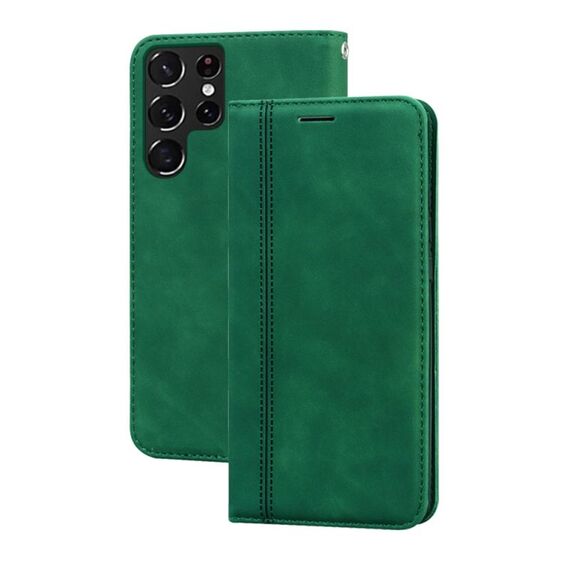 Per Samsung Galaxy S22 Ultra 5G Custodia per telefoni a flip magnetico flagile (verde)