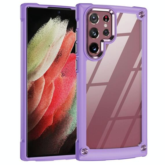 Per Samsung Galaxy S22 Ultra 5G TPU + PC PCETTURE POSSITÀ Custodia (Purple)