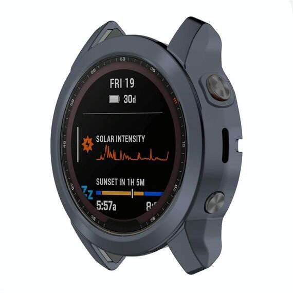 Per Garmin Fenix 7S TPU Half-Pack Wollecting Watch Case (grigio nero)