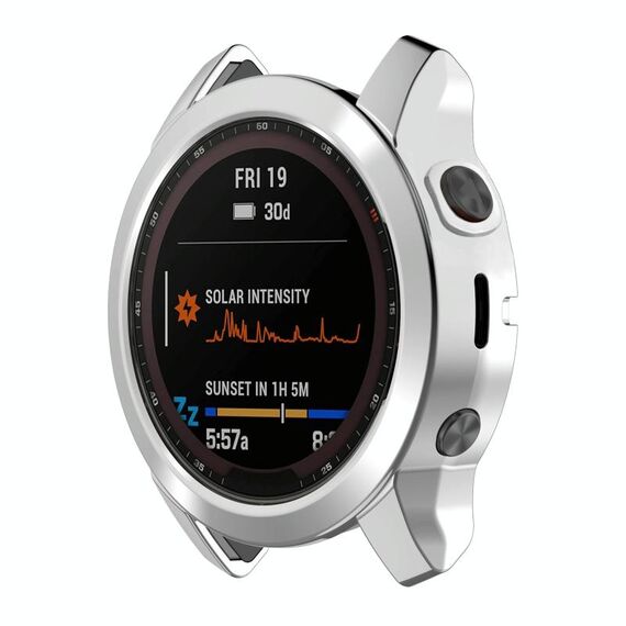 Per Garmin Fenix 7S TPU Half-Pack Wollet Watch Electroplating Watch (Silver)