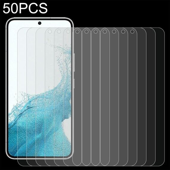 Per Samsung Galaxy S22 5G 50pcs 0.18mm 9H 2.5D Pellicola di sblocco per impronte digitali in vetro temperato