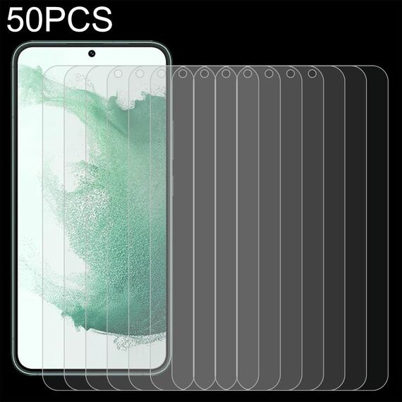 50 pezzi 0,18 mm 9H 2,5D Film di sblocco di impronte digitali in vetro temperato per Samsung Galaxy S22+ 5G