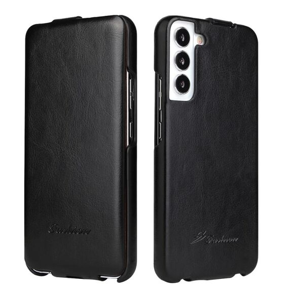 Per Samsung Galaxy S22 5G Fierre Shann 64 Texture Vertical Flip Pu Leather Telefono (nero)