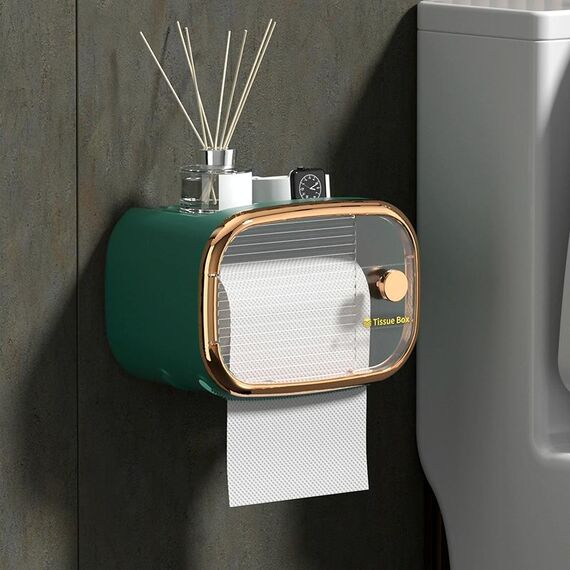 Scatola del tessuto scaffale impermeabile a parete da bagno, colore: strato singolo di lusso (verde)