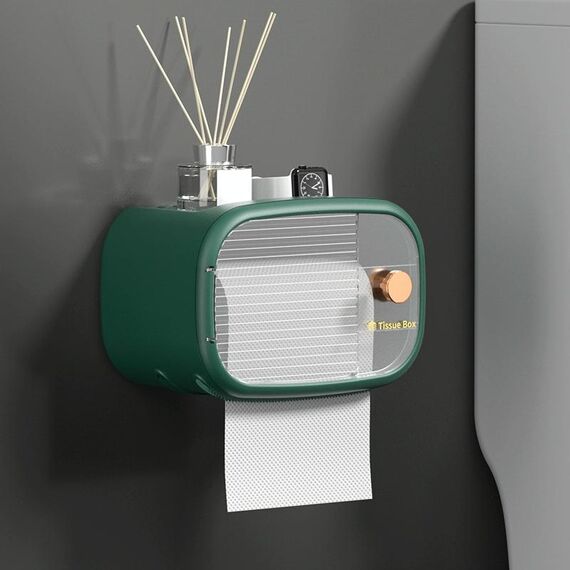Scatola del tessuto scaffale impermeabile a parete da bagno, colore: strato singolo di moda (verde)
