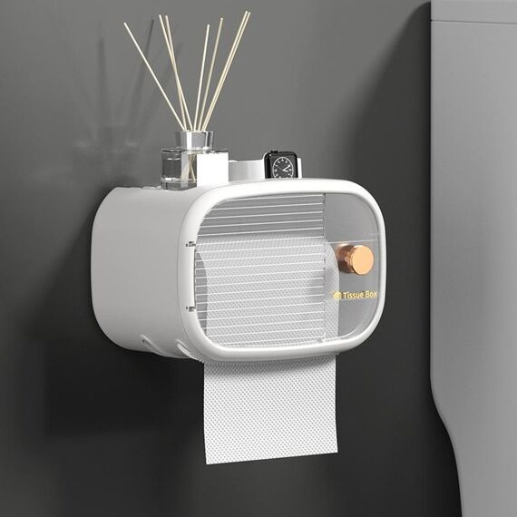 Scatola del tessuto scaffale impermeabile a parete da bagno, colore: strato singolo di moda (bianco)