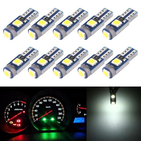 10 in 1 auto T5 0,2W DC12V DC12V LED LED LED LIGHT (luce bianca)