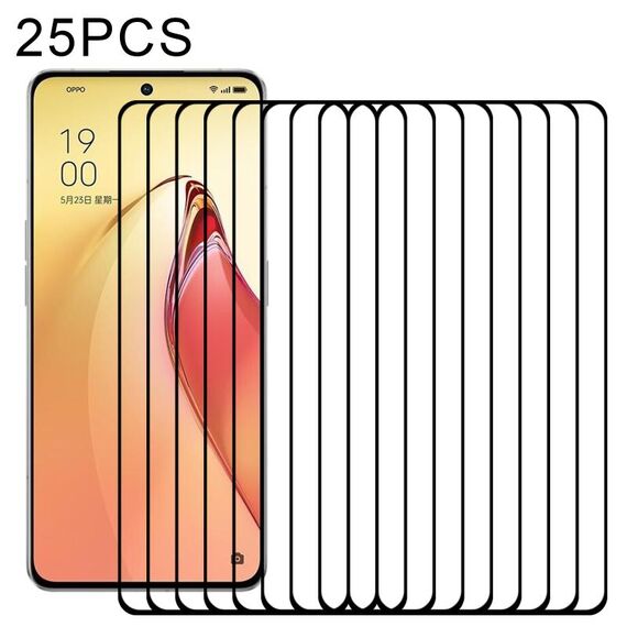 Pellicola protettiva per schermo in vetro temperato con copertura completa da 25 pezzi per OPPO Reno8 Pro+
