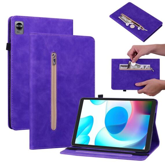 Per Oppo Realme Pad Mini 8.7 Spazio di pelle Solido Cinta Cinta Cinta Tablet (Purple)