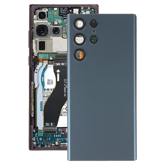 Per Samsung Galaxy S22 Ultra 5G SM-S908B Cover posteriore della batteria con copriobiettivo della fotocamera (verde)