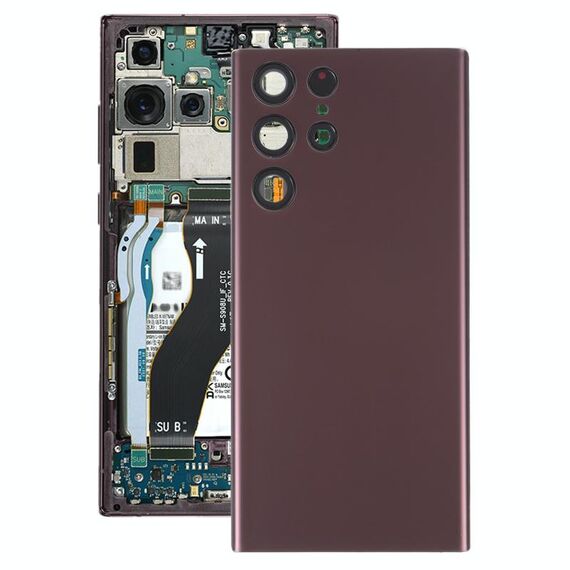 Per Samsung Galaxy S22 Ultra 5G SM-S908B Cover posteriore della batteria con copriobiettivo della fotocamera (viola)