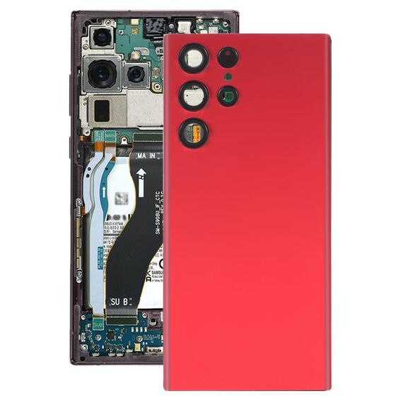 Per Samsung Galaxy S22 Ultra 5G SM-S908B Cover posteriore della batteria con copriobiettivo della fotocamera (rosso)