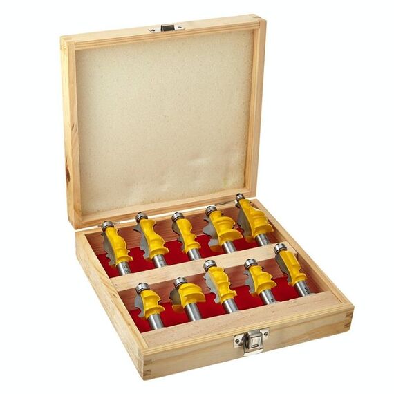 10 pezzi / set 1/2 manico della macchina per la lavorazione del legno Strumento di taglio del taglio con scatola di legno
