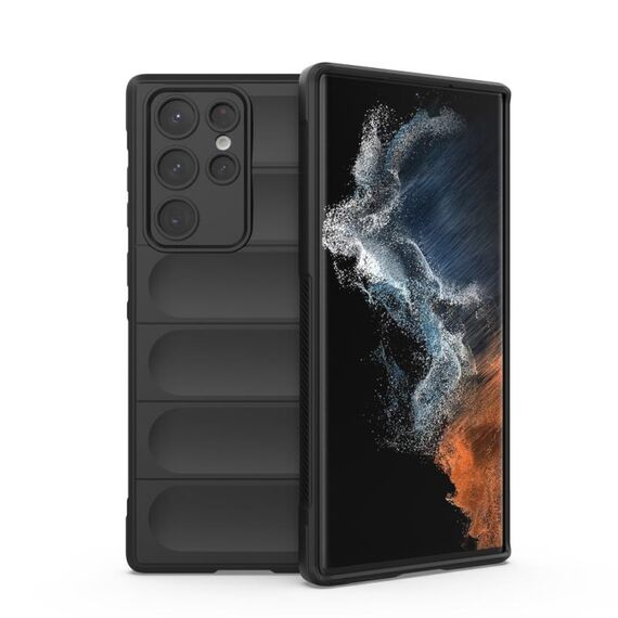 Per Samsung Galaxy S22 Ultra 5G Magic Shield TPU + Flanel Phone Case (nero)