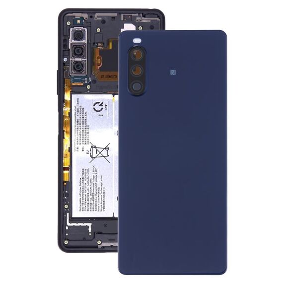 Coperchio posteriore della batteria originale con impronta digitale per Sony Xperia 10 II (Blue)