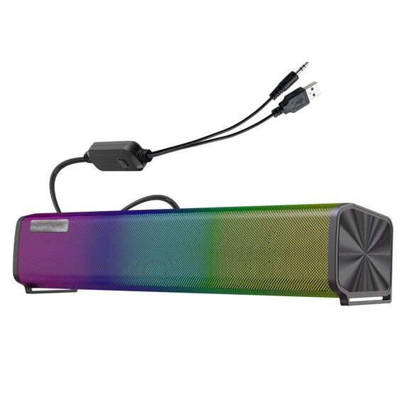 Q9 10W USB Soundbar Home Theater PC Surround Box Shox Saltoparla per computer con luce RGB