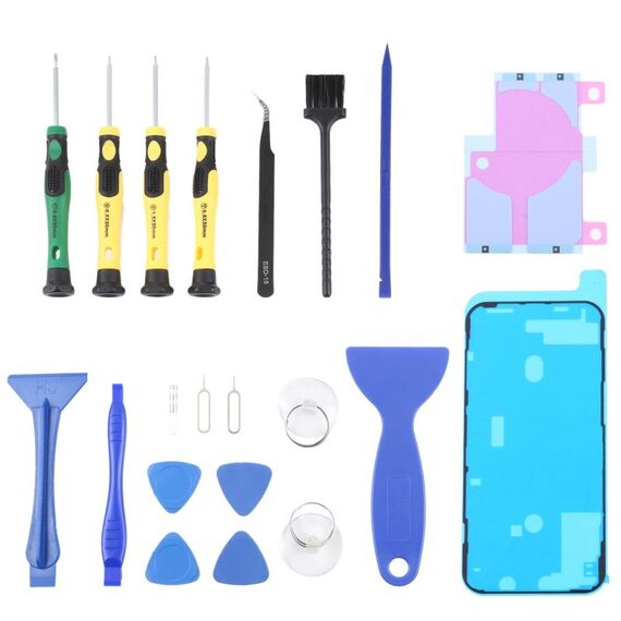 JIAFA JF-8182 21 in 1 Adesivo a batteria + Adesivo impermeabile in cornice LCD + Strumento di riparazione Set per iPhone 12 Pro Max
