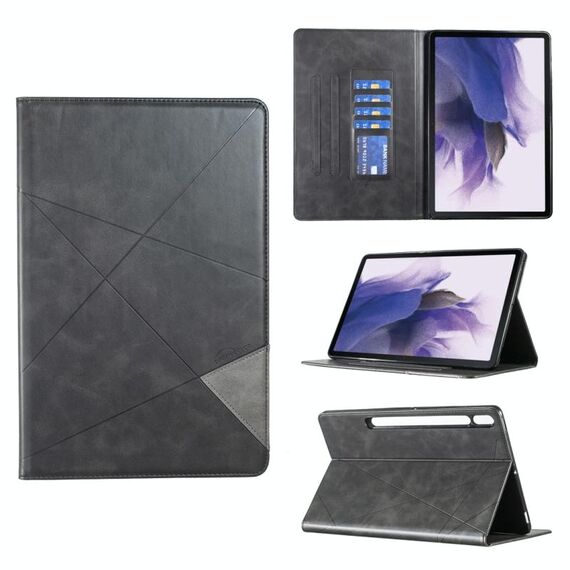 Per Samsung Galaxy Tab S8 / Tab S7 + / Tab S7 FE Custodia per tablet in pelle prismatica (nero)