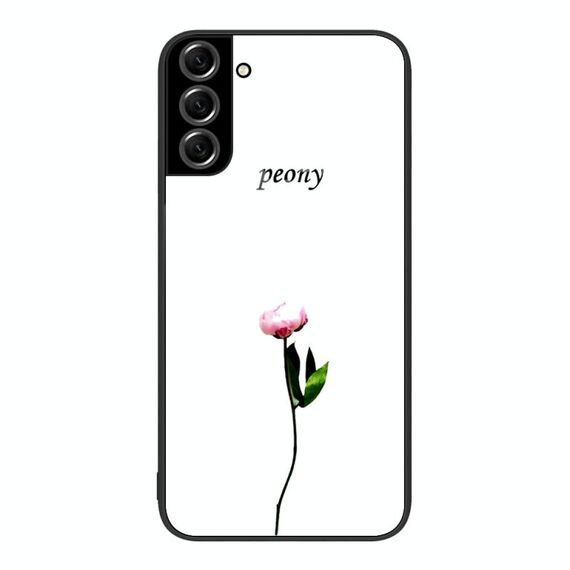 Custodia per telefono in vetro colorato colorato Samsung Galaxy S22+ 5G (un fiore)