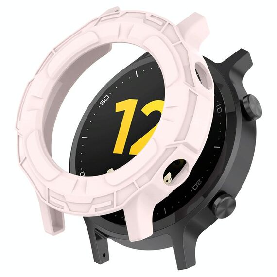 Per Realme watch S RMA207 Armor Hollow TPU Watch Case (rosa chiaro)