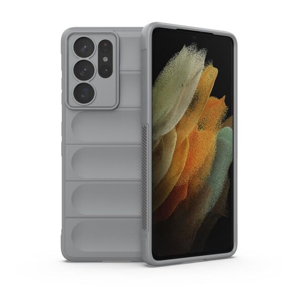Per Samsung Galaxy S21 Ultra 5G Magic Shield TPU + Flanel Phone Case (Grigio)