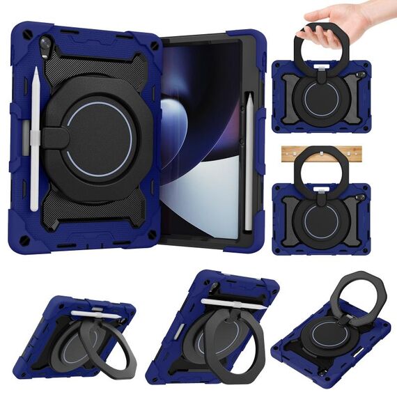 Per Armatura OPPO Contrasto Colore silicone + PC Tablet Case (blu navy)