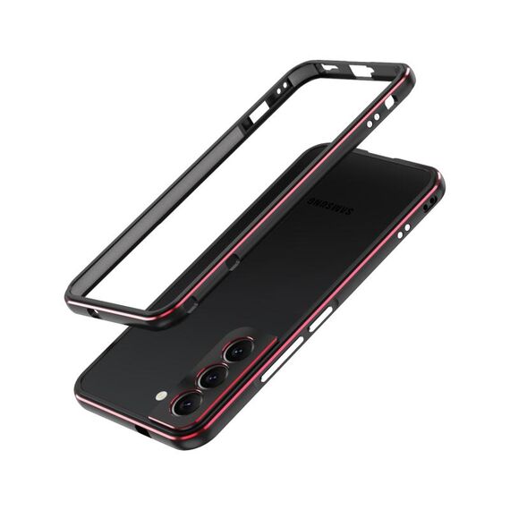 Per Samsung Galaxy S22 + 5G Aurora Series Protectory + Metal Frame Protective Telefono (Black Red)