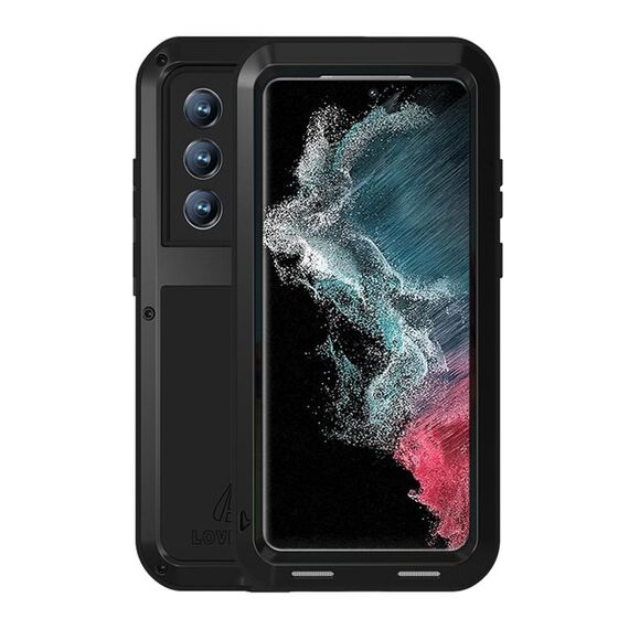Per Samsung Galaxy S22 Ultra 5G Love Mei Metal Shock Affronta Waterproof Dust Aound Protective Telefono (Black)