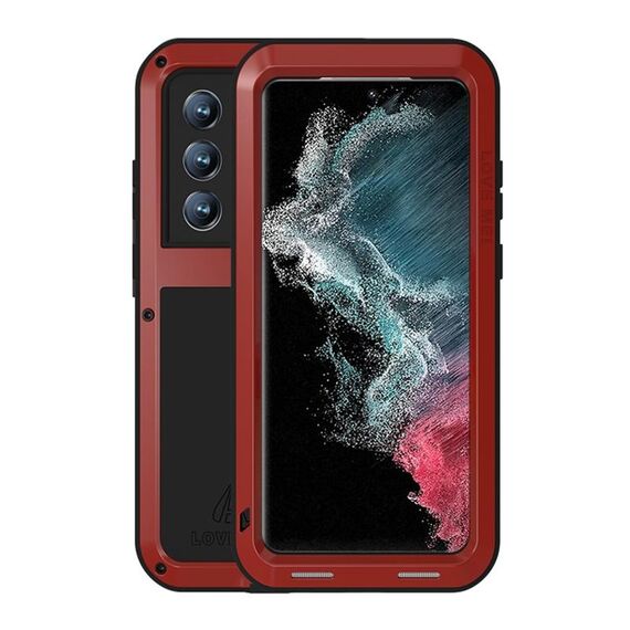 Per Samsung Galaxy S22 Ultra 5G Love Mei Metal Shock Auro prova impermeabile al telefono protettivo (rosso)