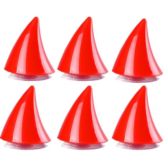 6pcs decorazione da ventosa del diavolo elmetto motociclistico: piccole corna (rosso)