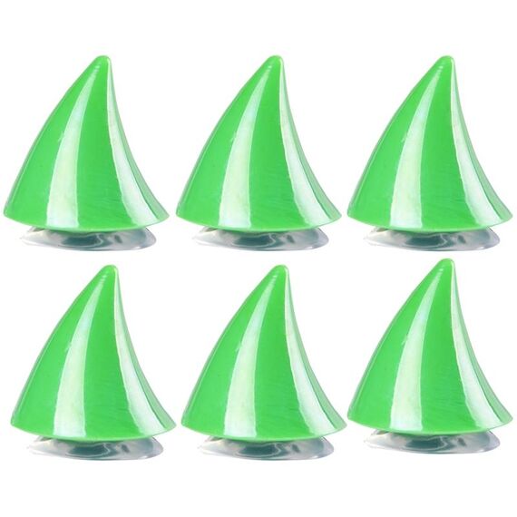 6pcs decorazione da ventosa del diavolo elmetto moto: piccole corna (verde scuro)