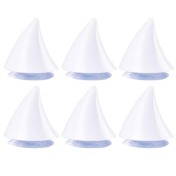 6pcs decorazione da ventosa per il diavolo del casco motociclistico: piccoli corni (bianco)