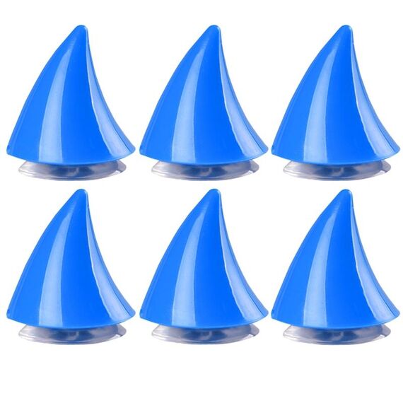 6pcs decorazione da ventosa del diavolo elmetto moto, stile per piccoli corni (blu scuro)