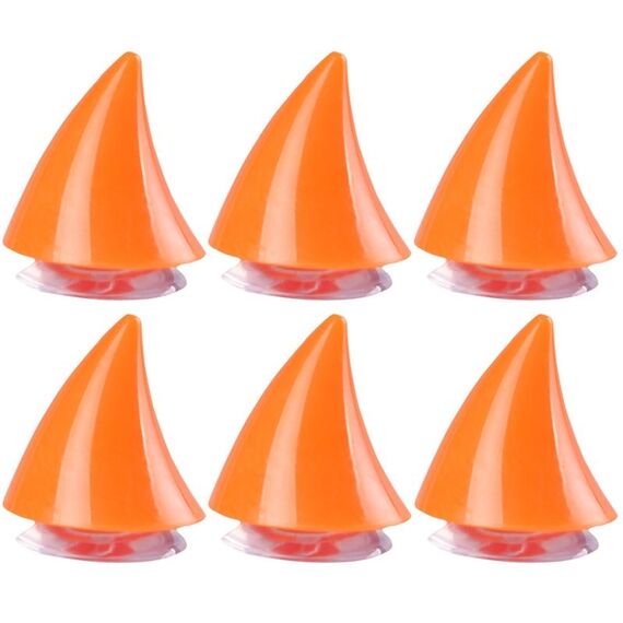 6pcs decorazione da ventosa del diavolo elmetto motociclistico: piccole corna (arancione)