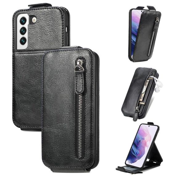 Per Samsung Galaxy S22 5G Whartet Case di telefonia verticale in pelle verticale (nero)