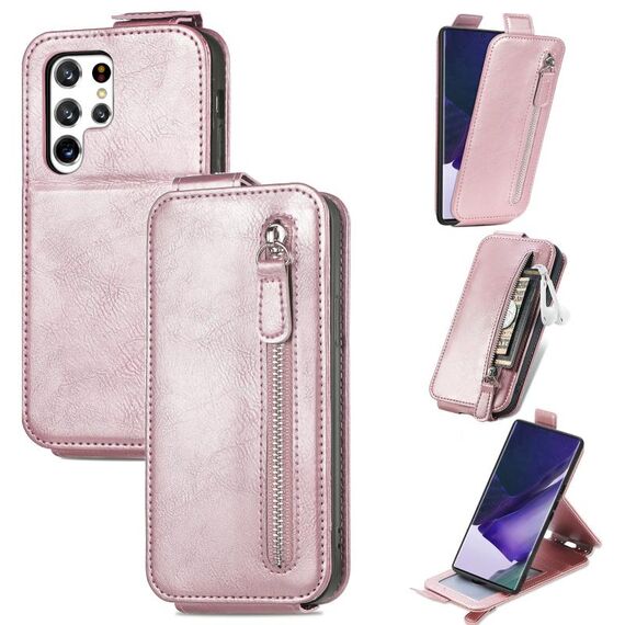 Per Samsung Galaxy S22 Ultra 5G Custodia con cerniera con cerniera Verticale Vertica