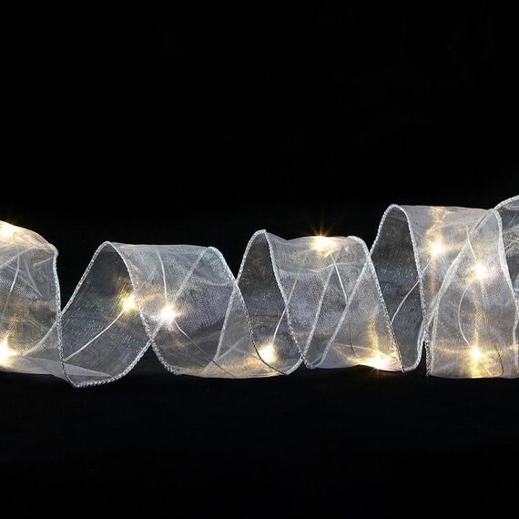 Ornamento di Natale a doppia luce a doppia luce fenomali a corda di corda, specifica: 20 m (luce calda d'argento)
