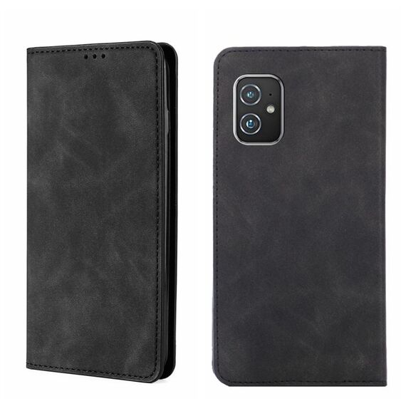 Per Asus Zenfone 8 Skin Feel Magnetic Flip Leth Phone Case (nero)