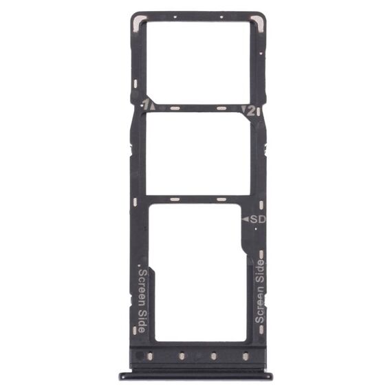 Per Tecno Spark 6 KE7 Vassoio per schede SIM + Vassoio per schede SIM + Vassoio per schede Micro SD (nero)