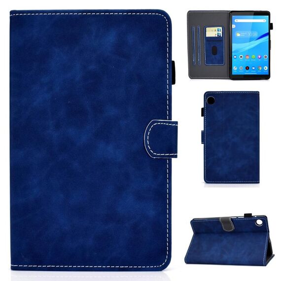 Per Lenovo Tab M10 Plus 10.6 3a Gen 2022 Stiture Cuci di mucca Smart Leather Tablet Case (blu)